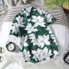 New floral shirts, short-sleeved men's loose student fashion floral shirts, couple beach jackets, thin Hawaiian summer Item Picture